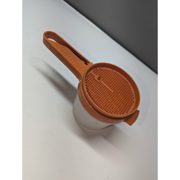 Vintage Tupperware Orange Flour Sifter 1689 w/Container 1493 Strainer? - Picture 1 of 5